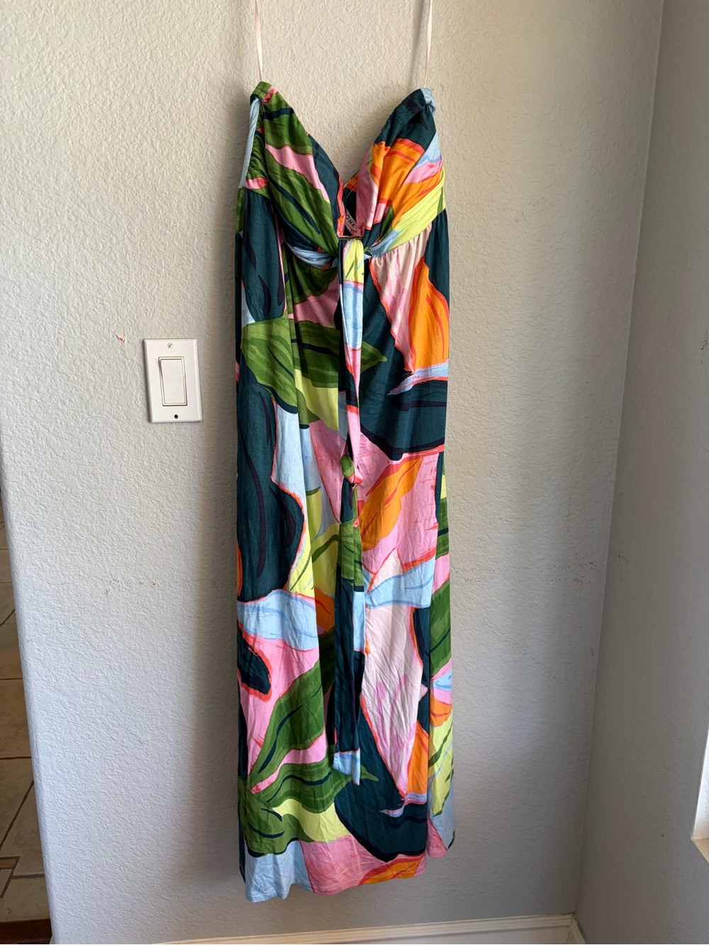 Soma Multicolor Tie-Front Maxi Dress in Pink, Green, Navy, Orange, Light Blue
